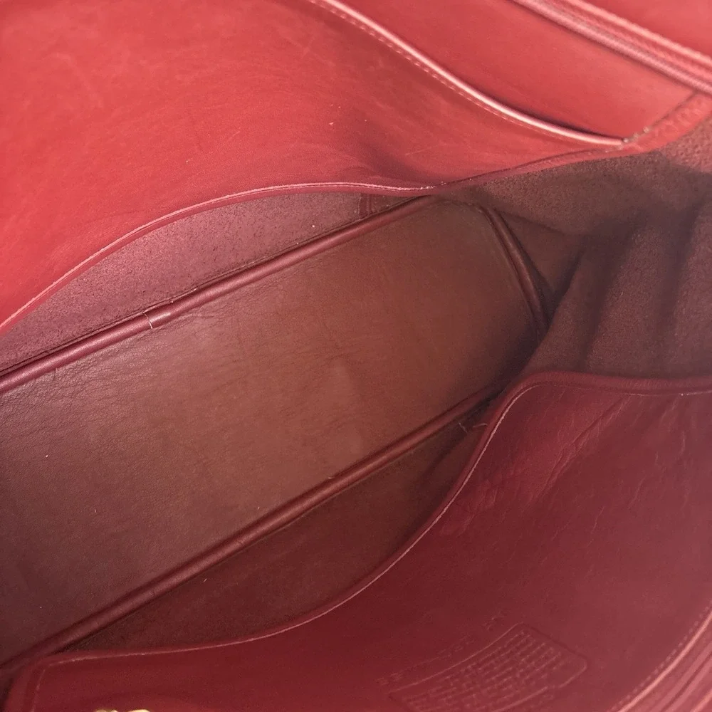 Vintage COACH Soho Zip Tote Bag Red Leather Large 4155 90s USA